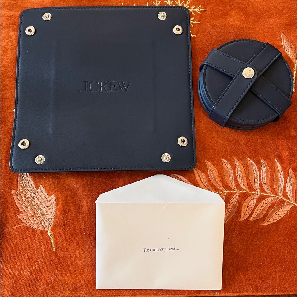 J. CREW GIFT TO TOP CLIENTS -  new leather coaster set
